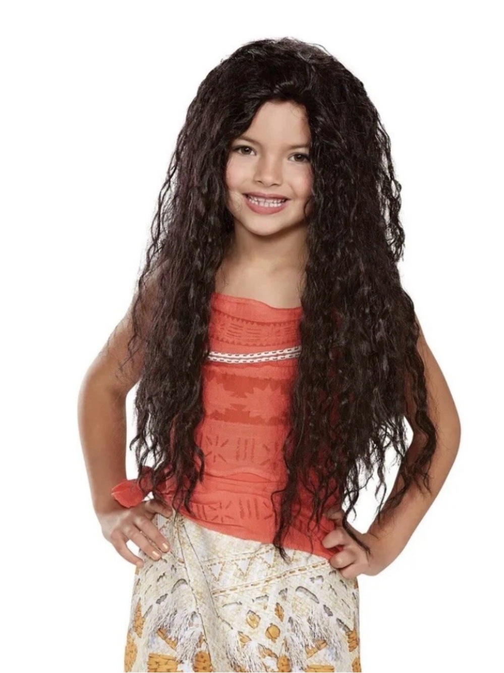 Moana Deluxe Child Wig Disney Costume Halloween Princess Girls Dress Up